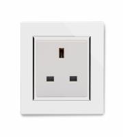 Retrotouch Crystal 13A Single Plug Socket unswitched (White CT)